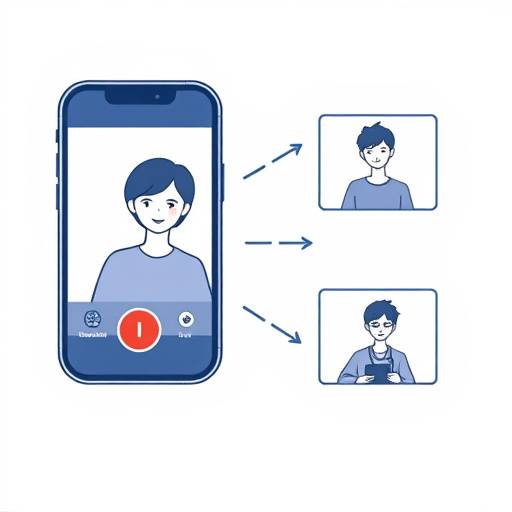 A clear graphic illustrating the steps to start a video call on a mobile device