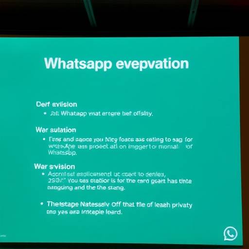 A slide from a presentation detailing WhatsApp privacy settings for users