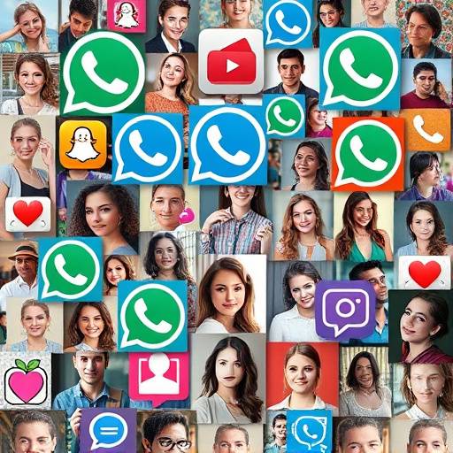 A vibrant collage of icons representing WhatsApp, Viber, and video calls